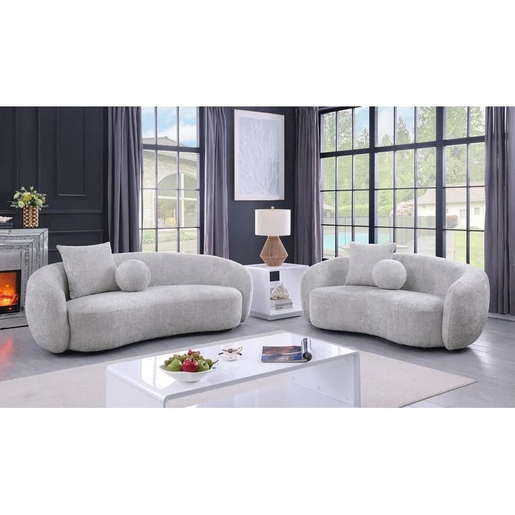 Quality 2pc Teddy Fabric Sofa & Loveseat