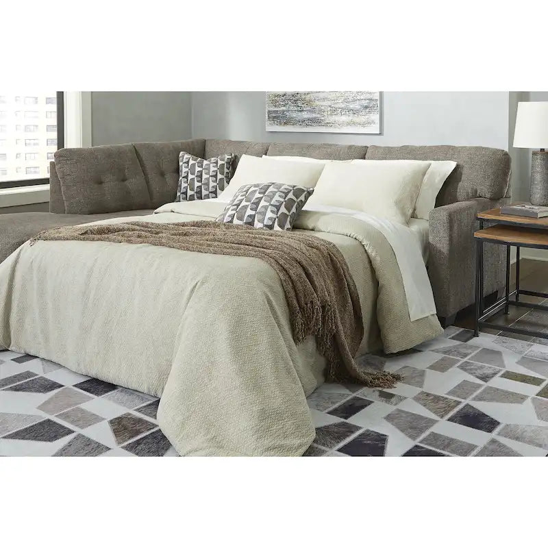 Wood Signature Design by Mahoney 2-Piece Sleeper Sectional with Chaise - 105W x 90D x 37H