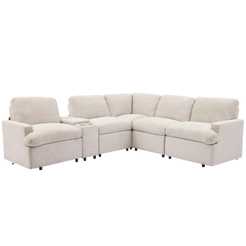 Metal 104 Power Recliner Corner Sofa Home Theater Reclining Sofa Sectional Couches with Storage Box, Cup Holders, USB Ports and Powe - image 19