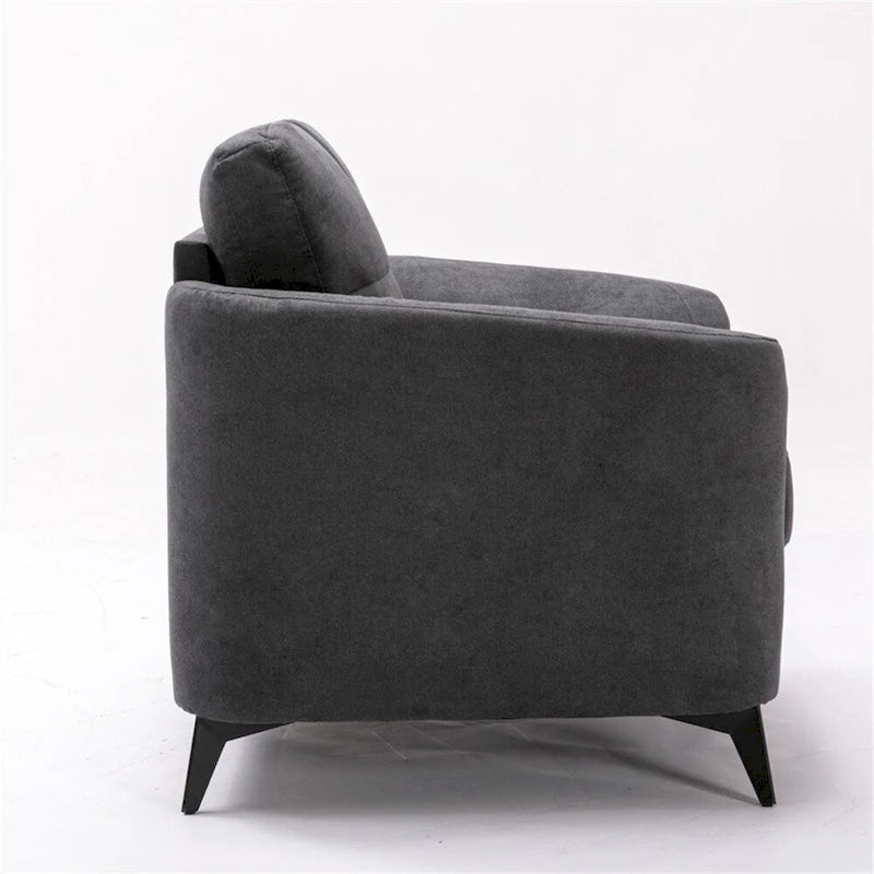 Metal Velvet Fabric Sofa Loveseat Chair Living Room Set - image 9
