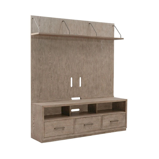 Wood City Scape Burnished Beige Entertainment Center - image 2