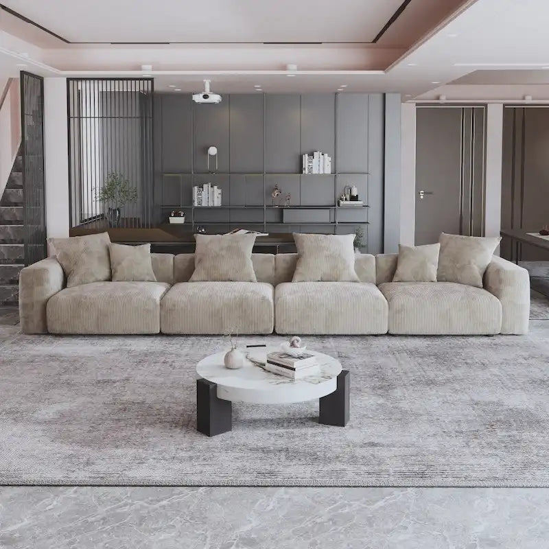 Solid Wood Modular Sofa Free Combination 4 Seater Sofa