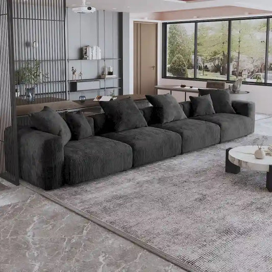 Solid Wood Modular Sofa Free Combination 4 Seater Sofa - image 2
