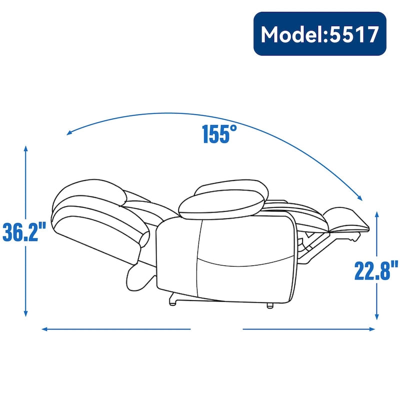 Chenille Power Lift Recliner Chair with 8-Point Vibration Massage and Lumbar Heating, USB and Type-C Ports
