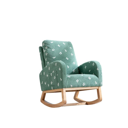 26.8 Upholstered High Back Rocking Chair with Side Pocket