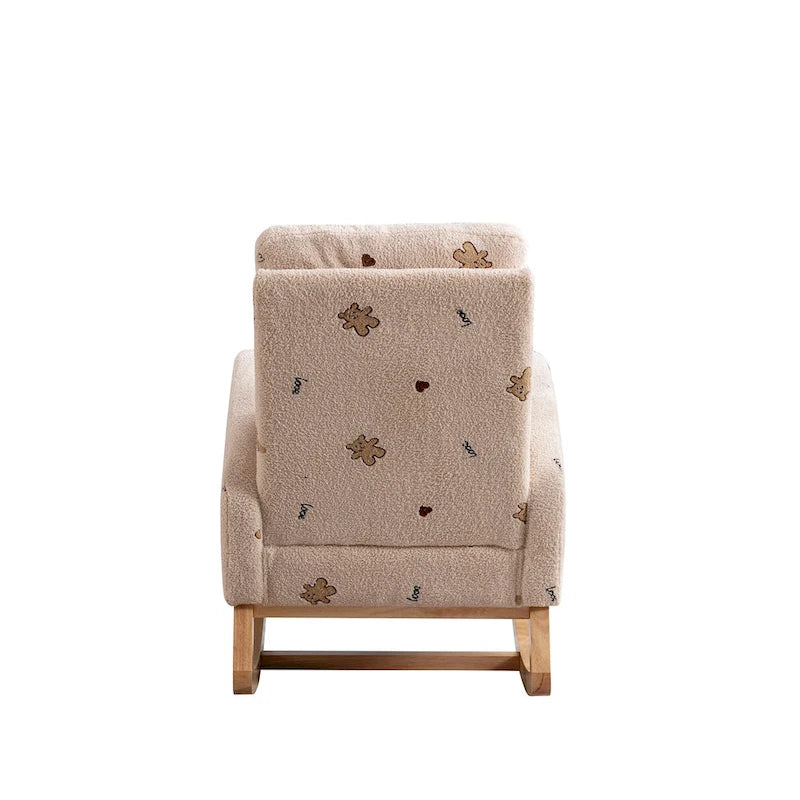 26.8 Upholstered High Back Rocking Chair with Side Pocket