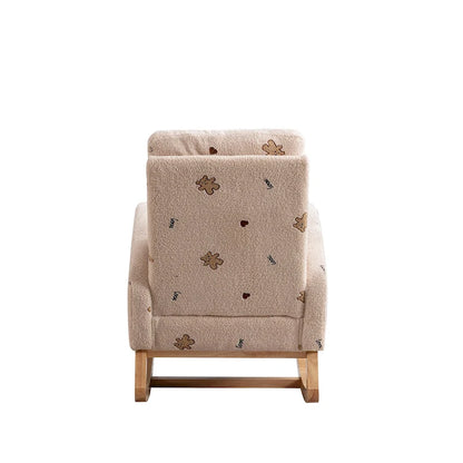 26.8 Upholstered High Back Rocking Chair with Side Pocket