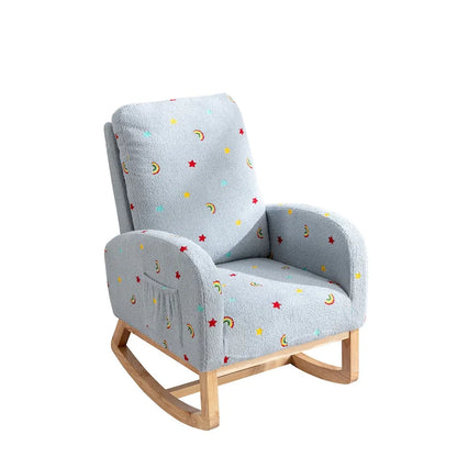26.8 Upholstered High Back Rocking Chair with Side Pocket
