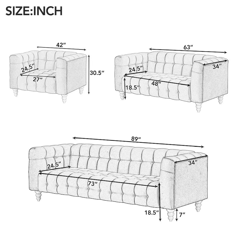 Dutch Fluff Upholstered Sofa