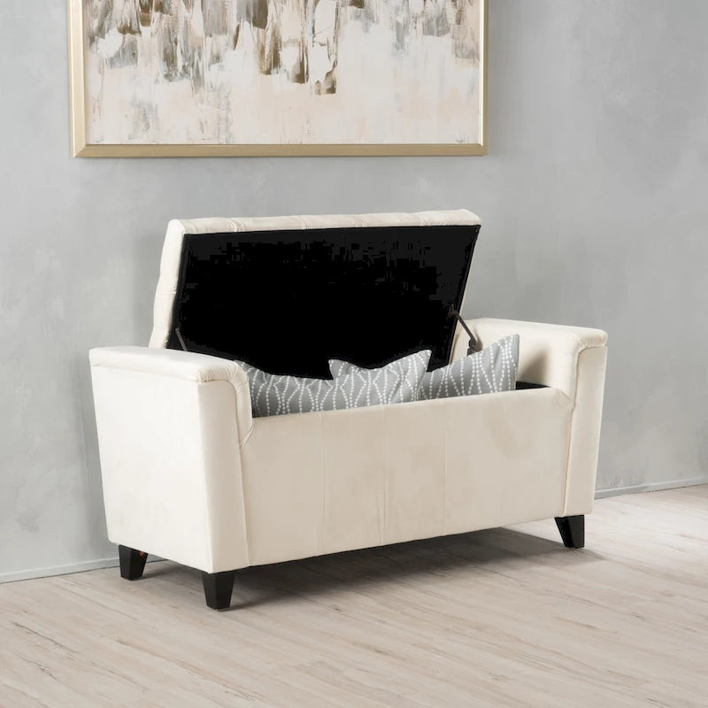 Versatile Storage Ottoman with Padded Seat