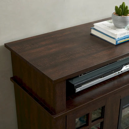 Espresso 58.25 Fireplace TV Stand with Open & Closed Storage for 65 TVs