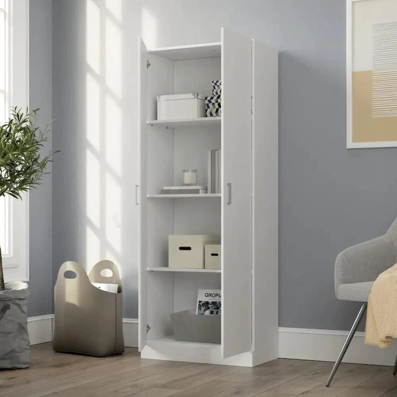 White 60 Height Simplistic Modern Double Door Storage Cabinet