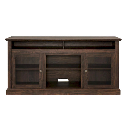 Modern TV Stand Media Stand Modern Entertainment Console for TV Up to 65 with Glass Door Open and Closed Storage Space