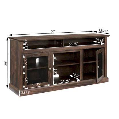 Modern TV Stand Media Stand Modern Entertainment Console for TV Up to 65 with Glass Door Open and Closed Storage Space