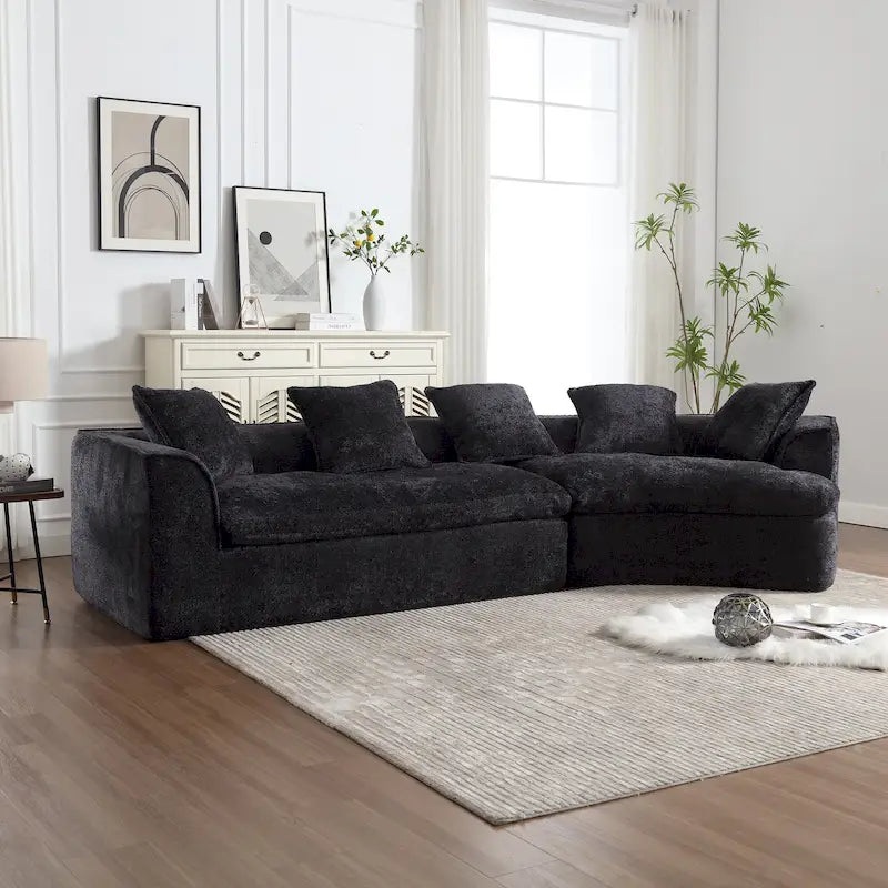 Living Room Oversized Boucle Sofa 3 Seater