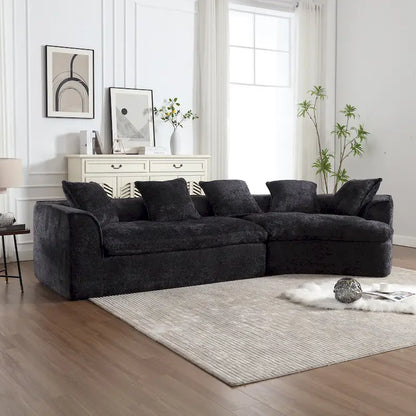 Living Room Oversized Boucle Sofa 3 Seater