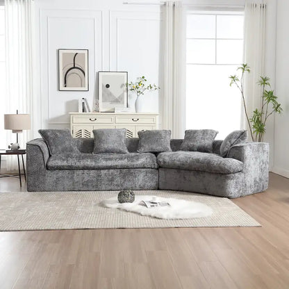 Living Room Oversized Boucle Sofa 3 Seater