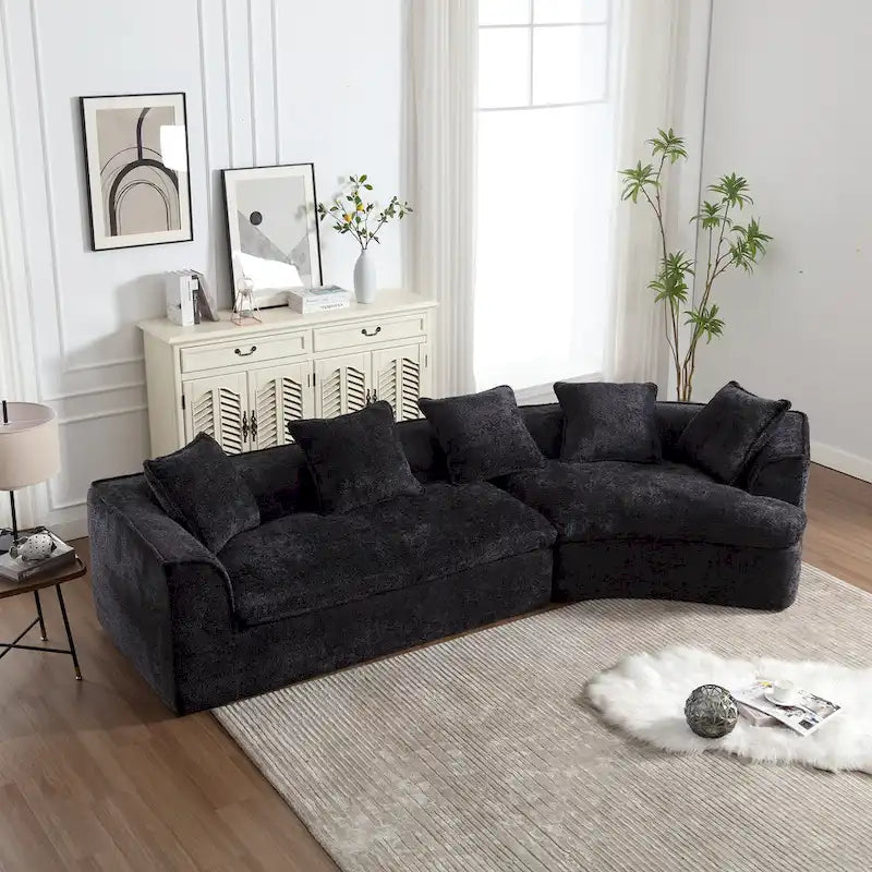 Living Room Oversized Boucle Sofa 3 Seater