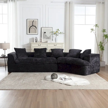 Living Room Oversized Boucle Sofa 3 Seater