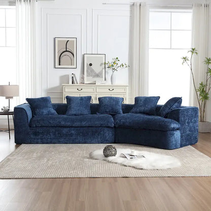 Living Room Oversized Boucle Sofa 3 Seater