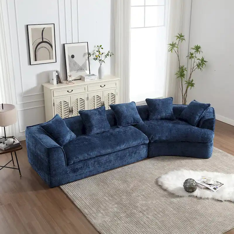 Living Room Oversized Boucle Sofa 3 Seater