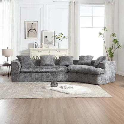 Living Room Oversized Boucle Sofa 3 Seater