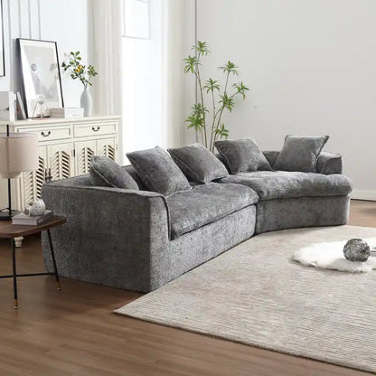 Living Room Oversized Boucle Sofa 3 Seater