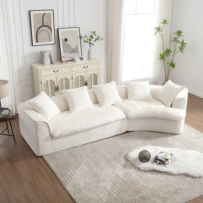 Living Room Oversized Boucle Sofa 3 Seater