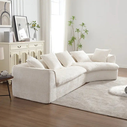 Living Room Oversized Boucle Sofa 3 Seater