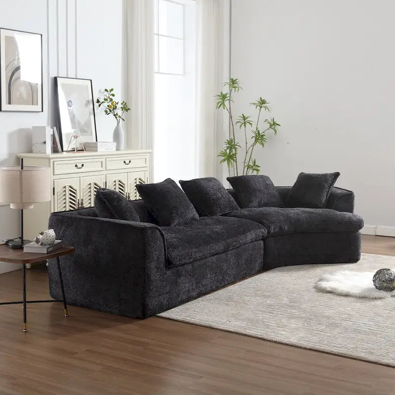 Living Room Oversized Boucle Sofa 3 Seater