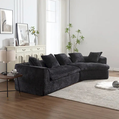 Living Room Oversized Boucle Sofa 3 Seater