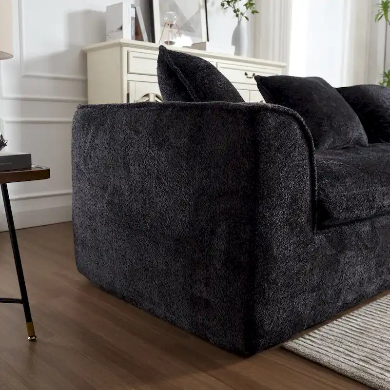 Living Room Oversized Boucle Sofa 3 Seater