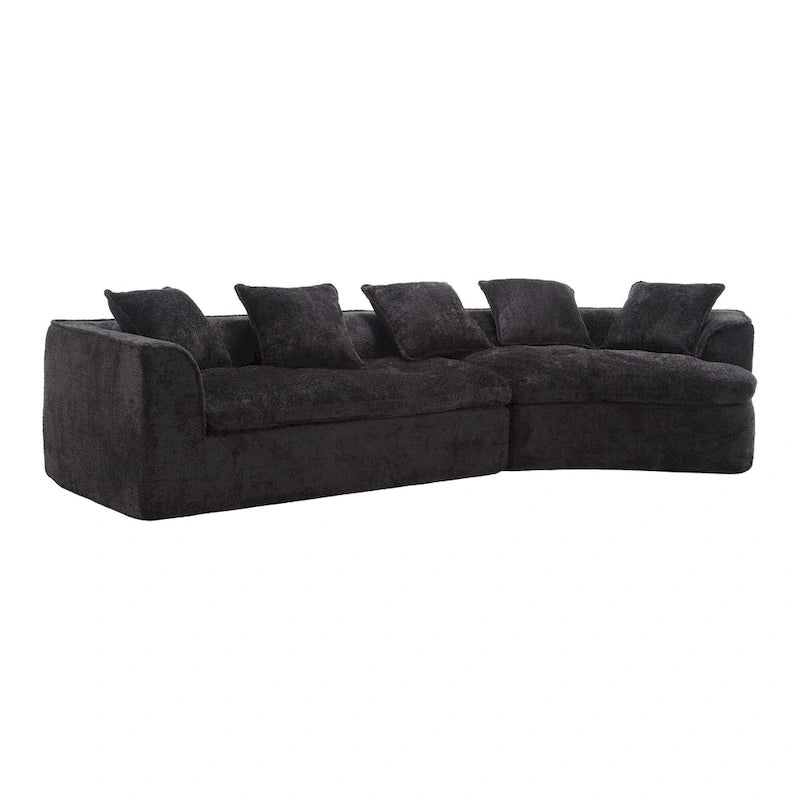 Living Room Oversized Boucle Sofa 3 Seater