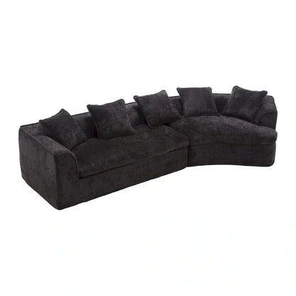 Living Room Oversized Boucle Sofa 3 Seater