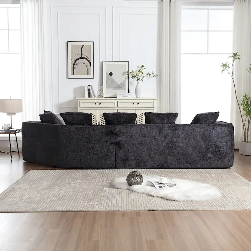 Living Room Oversized Boucle Sofa 3 Seater