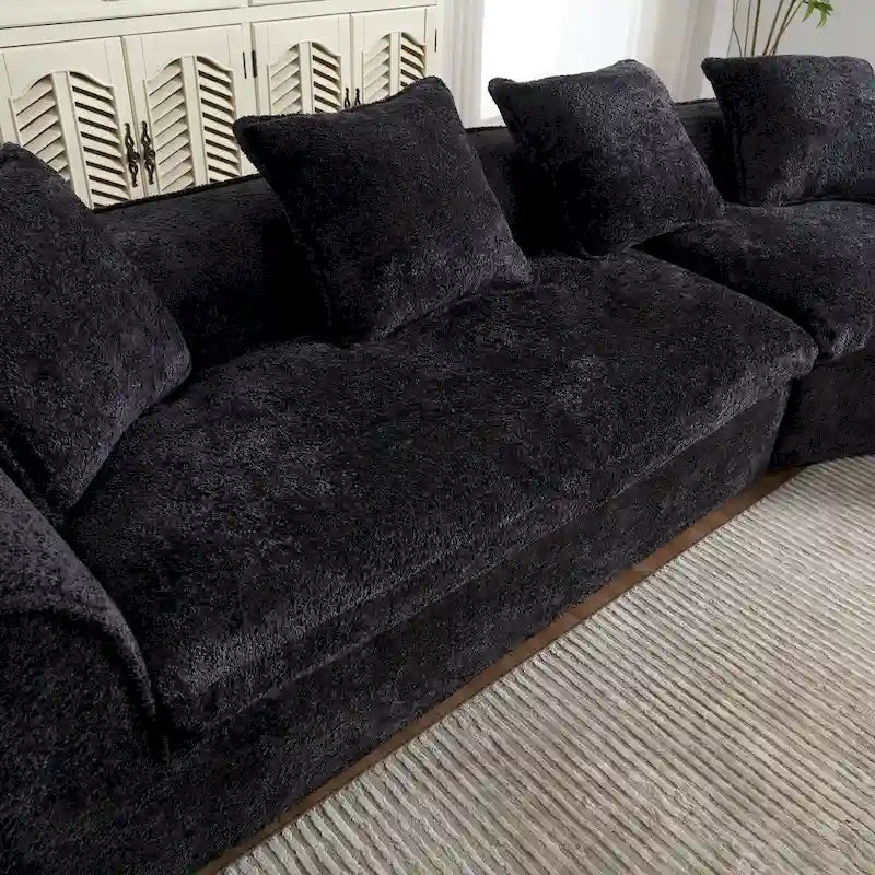 Living Room Oversized Boucle Sofa 3 Seater