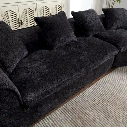 Living Room Oversized Boucle Sofa 3 Seater