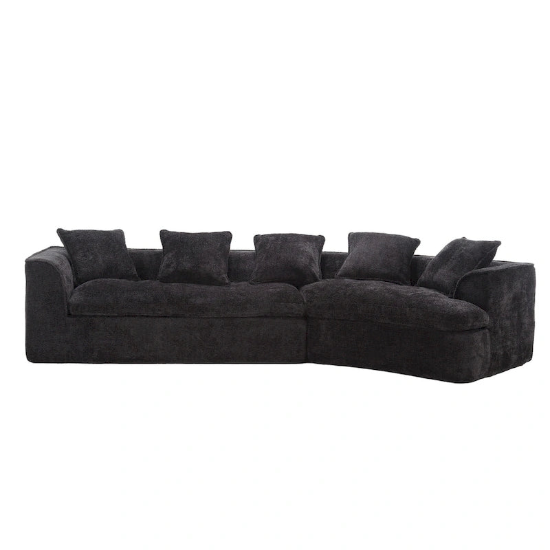 Living Room Oversized Boucle Sofa 3 Seater