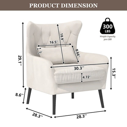 Velvet Accent Chair Comfy Oversized Reading For Living Room(Set of 2)