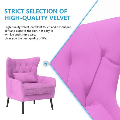 Velvet Accent Chair Comfy Oversized Reading For Living Room(Set of 2)