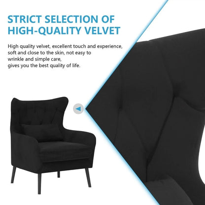 Velvet Accent Chair Comfy Oversized Reading For Living Room(Set of 2)