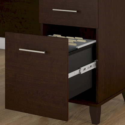 Bush Furniture Somerset 72W L Shaped Desk with Storage Hutch