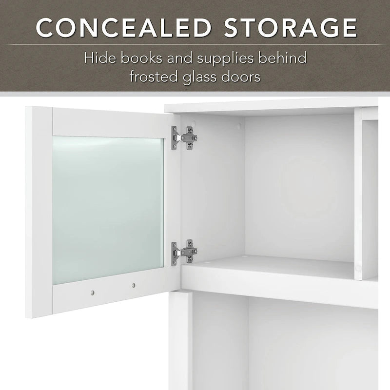 Bush Furniture Somerset 72W L Shaped Desk with Storage Hutch