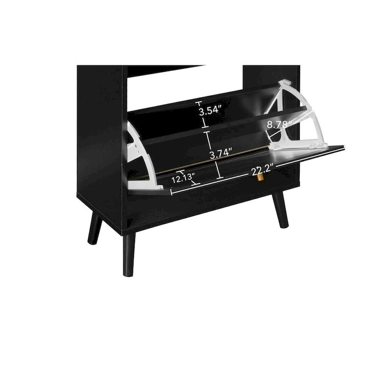 Rattan, Allen 2 door 1 drawer cabinet, shoe rack, double layer, suitable for entrance