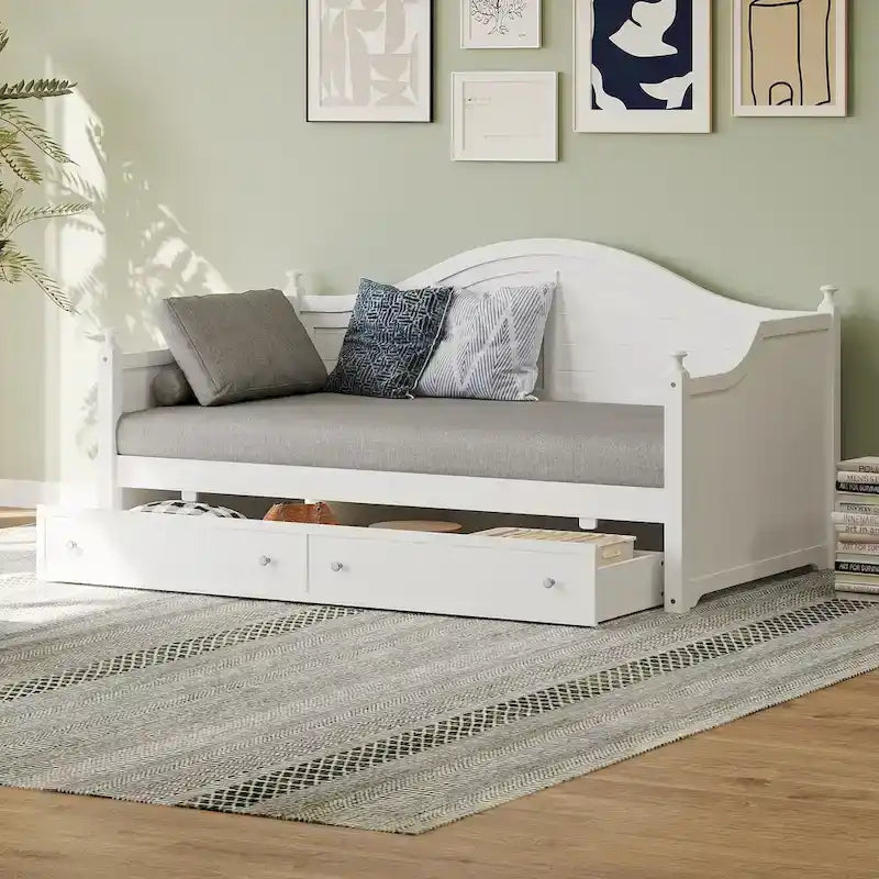 Twin Size Wood Daybed with Drawers