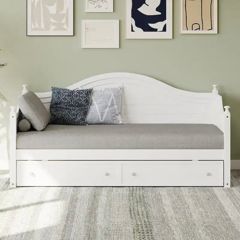 Twin Size Wood Daybed with Drawers