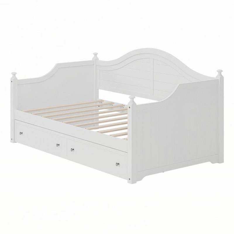 Twin Size Wood Daybed with Drawers