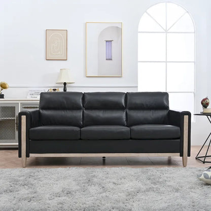 Larb Modern Solid Wood Three-Seater Sofa Couch by Christopher Knight Home