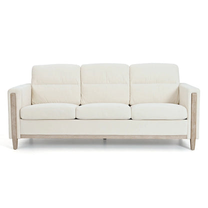 Larb Modern Solid Wood Three-Seater Sofa Couch by Christopher Knight Home