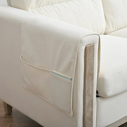 Larb Modern Solid Wood Three-Seater Sofa Couch by Christopher Knight Home